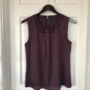 Ann Taylor Burgundy sleeveless blouse MP